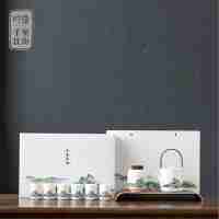 百億補(bǔ)貼福利葉客【千里江山】提梁壺茶具套裝  一提梁壺六杯+茶葉罐